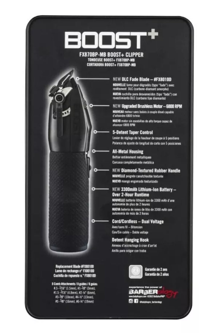新品並行!BabylissPro Boost+ Matte Black Clipper | FX870BP-MB・ベビリス ブースト