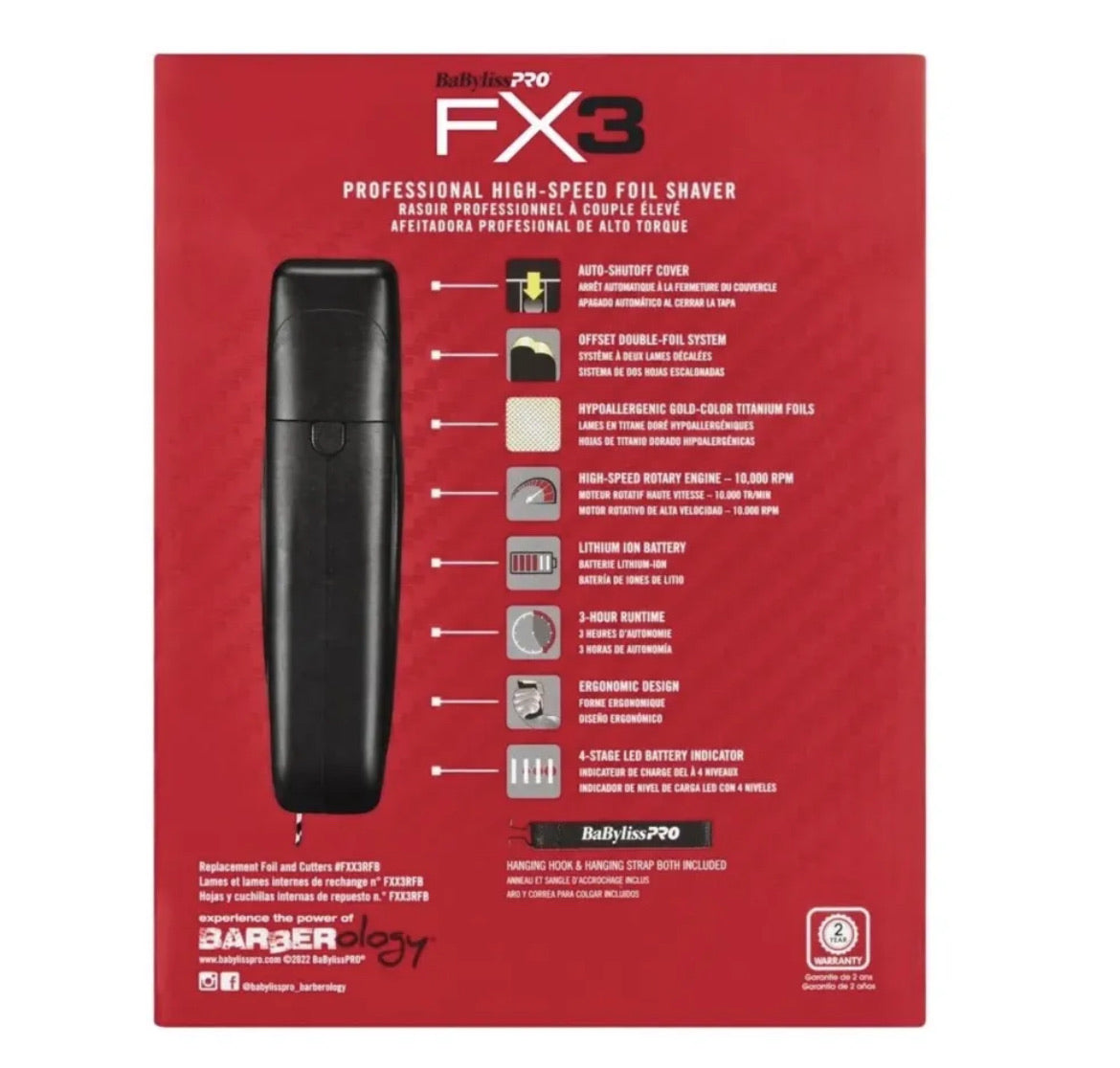 新品並行！BaByliss Pro FX3 Professional High-Speed Foil Shaver・ベビリスプロ シェーバー ひげ剃り